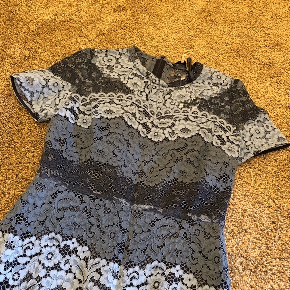 🎀SOLD🎀Sandro Rebecca Blue Stripe Lace Dress - Picture 5 of 7